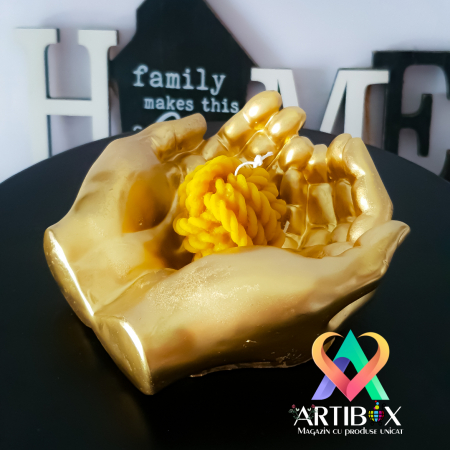 Decoratiune din ipsos glazurat - Bol Hands [6]