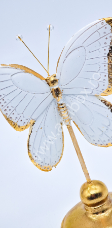 Decoratiune - Statueta fluture alb cu auriu [2]