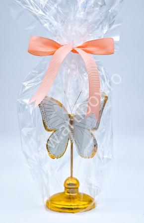 Decoratiune - Statueta fluture alb cu auriu [1]