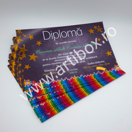 Diplome absolvire, scolare, gradinita - Diploma absolvire - personalizata cu text pentru gradinita/scoala