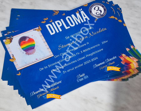 Diploma absolvire - personalizata cu text și poza pentru gradinita/scoala [3]