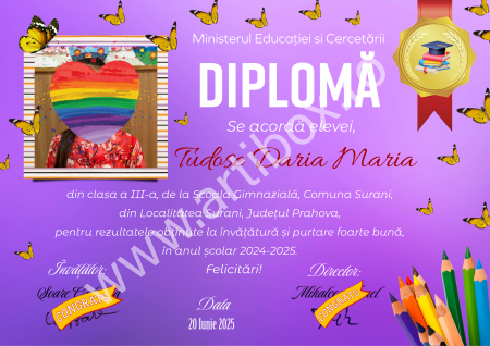 Diploma absolvire - personalizata cu text și poza pentru gradinita/scoala [12]