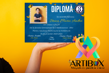 Toci, diplome si cocarde absolvire - Diploma absolvire - personalizata cu text și poza pentru gradinita/scoala