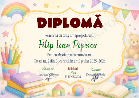 Diploma cresa, gradinita - personalizabila cu nume si semnatura digitala [1]