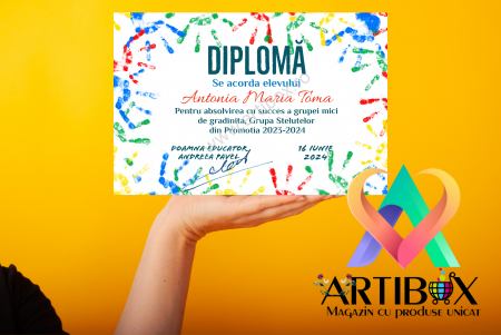 Toci, diplome si cocarde absolvire - Diploma Gradinita - personalizata cu text pentru gradinita/scoala