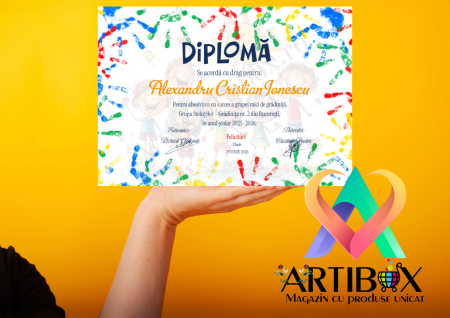 Promotia saptamanii - Diploma Gradinita - personalizata cu text pentru gradinita/scoala