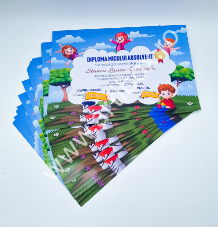 Diploma Micului Absolvent - personalizata cu text pentru gradinita/scoala [1]