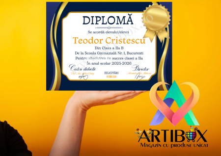 Promotia saptamanii - Diploma personalizabila cu semnatura digitala