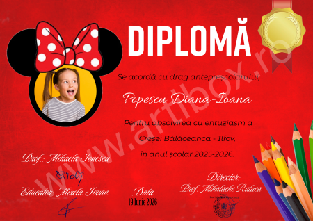 Diploma personalizata pentru cresa, gradinita, scoala [2]