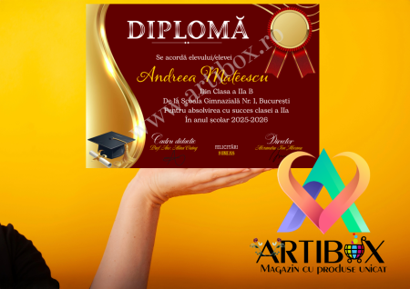 Diploma scolara personalizabila cu semnatura digitala - albastru [1]