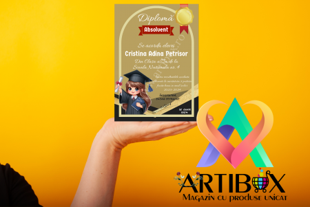 Toci, diplome si cocarde absolvire - Diploma Scolara Eleva - personalizata cu text pentru scoala/gradinita