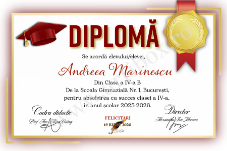 Diplome Absolvire Scoala - personalizata cu text pentru scoala/gradinita [1]