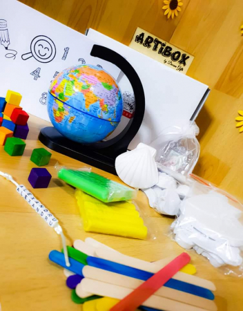 Artibox cutii senzoriale - Artibox cutie medie - Glob pamantesc