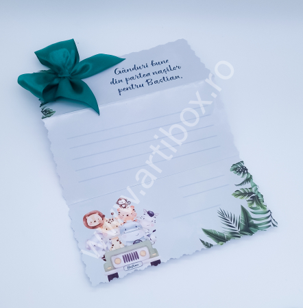 Felicitari personalizate - Felicitare cu funda din satin si text personalizat