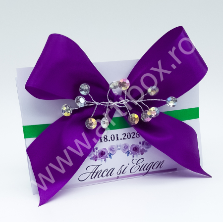 Felicitare Handmade cu funda din satin si strasuri - Casa de piatra! [6]