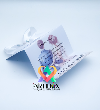 Felicitare Handmade cu funda din satin si strasuri - Casa de piatra! [1]