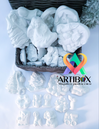 Artibox cu figurine ipsos - Figurine din ipsos pentru pictura - Modele de Craciun