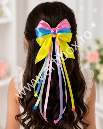 Clame si accesorii pentru par - Fundita clama pentru par - Model Unicorn