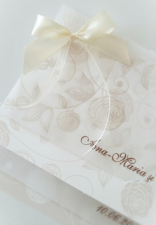 Fundite duo din satin si organza Ivory - Handmade [2]