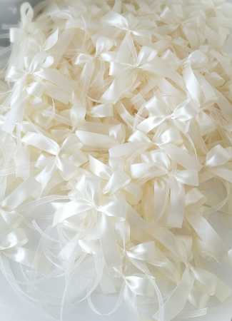 Categorii produse - Fundite duo din satin si organza Ivory - Handmade