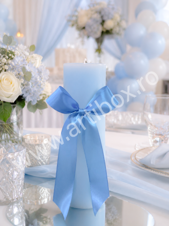 Fundite pentru aranjament decor | Fundite dublu satinate albastru celest cu capete lungi | Funde decorative pentru evenimente [4]