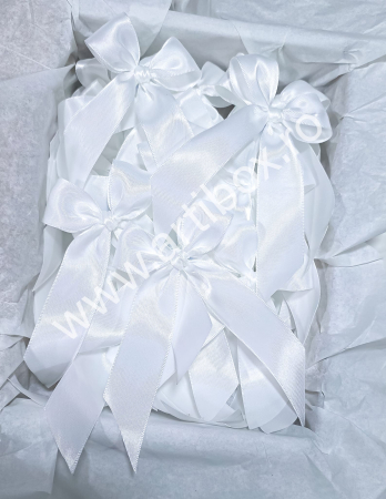 Fundite pentru aranjament decor | Fundite dublu satinate albastru celest cu capete lungi | Funde decorative pentru evenimente [3]