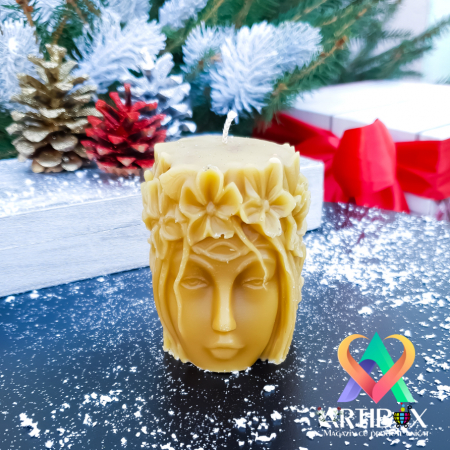 Lumanare decorativa, parfumata - Model Zeita cu Flori [1]