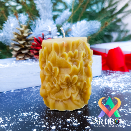 Lumanare decorativa, parfumata - Model Zeita cu Flori [2]