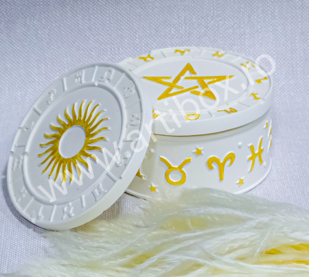 Lumanare in cutie decorativa din ceramica cu model constelatii zodiac [2]