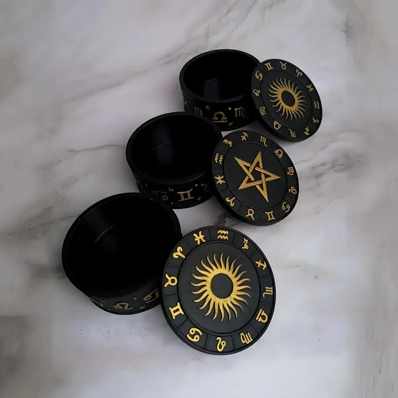 Cutii Bijuterii - Cutie bijuterii decorativa din ceramica cu model constelatii zodiac