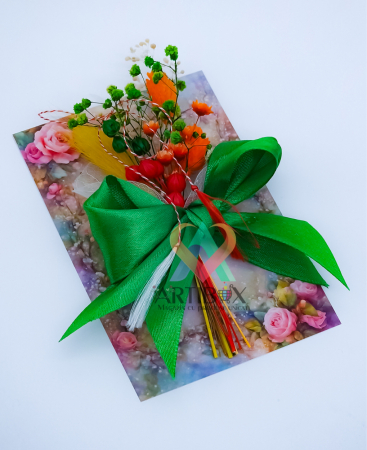Martisoare personalizate companii - Martisoare buchet cu flori naturale uscate - realizat manual