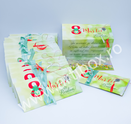 Felicitari personalizate - Martisor cu felicitare Luna Martie - Model Flori de primavara