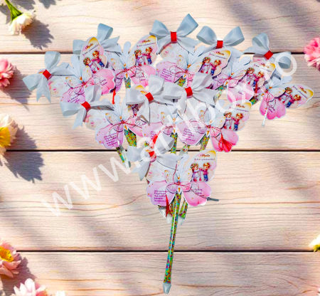 Martisor fluture 3D personalizat, model cu clama fundita si pralina [3]