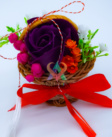 Martisor in cosulet - Floare din sapun si alte accesorii [5]