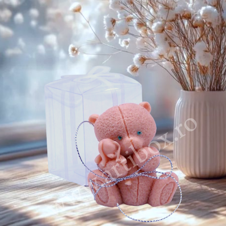 Marturii botez - Marturie din sapun in cutie acetofan - ursulet adorabil