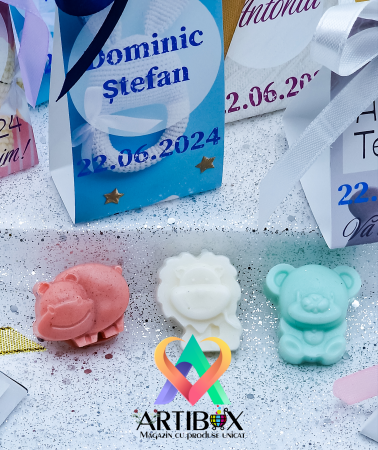 Marturii botez - Marturii din sapun - Mini animalute colorate si parfumate