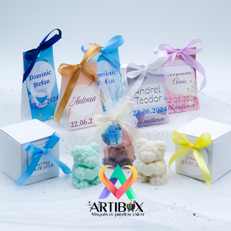 Marturii botez - Marturii din sapun - Ursuleti colorati si parfumati