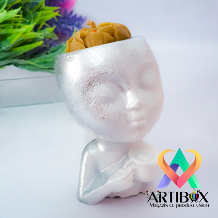 Mini Bol, Ghiveci, Vaza Decorativa la moda 6.5x6.5x10 cm - Coffee Time [5]