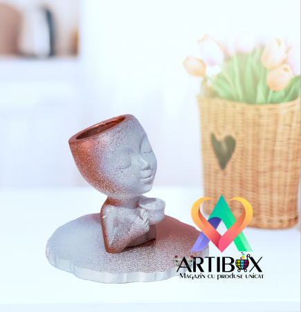 Mini Bol, Ghiveci, Vaza Decorativa la moda 6.5x6.5x10 cm - Coffee Time [6]