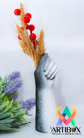 Mini Vaza Decorativa la moda 14,10x4,6 cm - Hand [2]