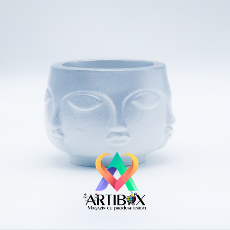 Ghiveci decorativ model abstract cu multe fatete pentru plante suculente [0]