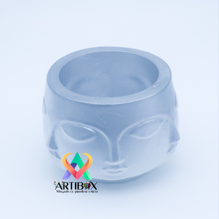 Ghiveci decorativ model abstract cu multe fatete pentru plante suculente [1]