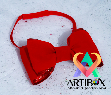 Craciun 2023 - Papion fundita rosu pentru copii