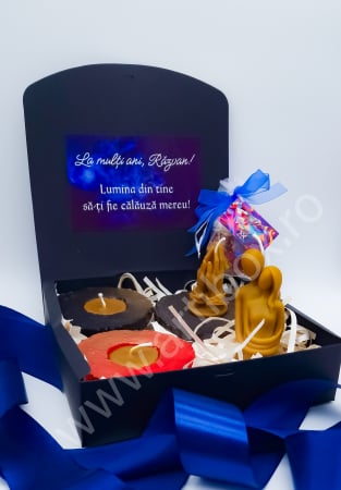 Seturi cadou - Set cadou unisex 4 lumanari din ceara naturala de albine