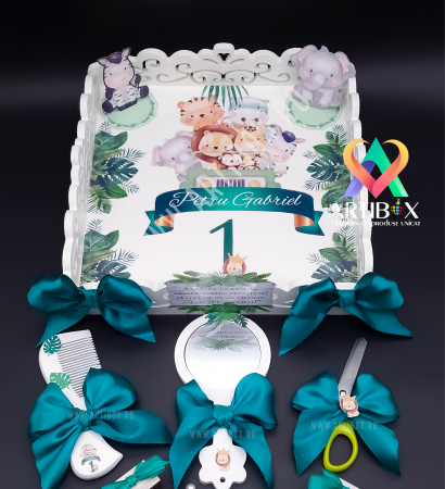 Tava si Accesorii 1 An - Set complet aniversare 1 an, Tavita Mot - Tematica Safari Party