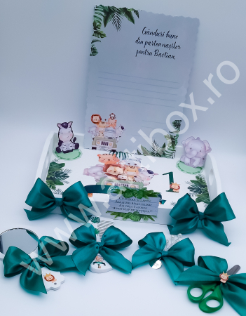 Set Tavita Mot cu banut din argint -  5 piese Tematica Safari Party [11]