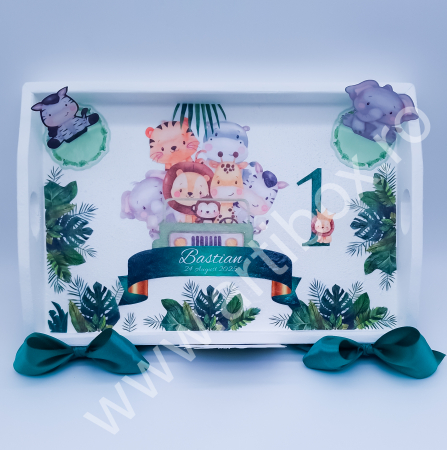 Set Tavita Mot cu banut din argint -  5 piese Tematica Safari Party [12]