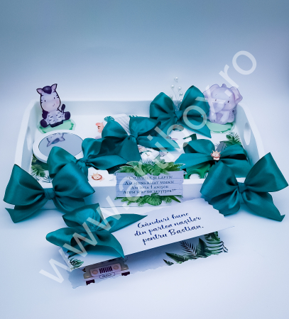 Set Tavita Mot cu banut din argint -  5 piese Tematica Safari Party [10]