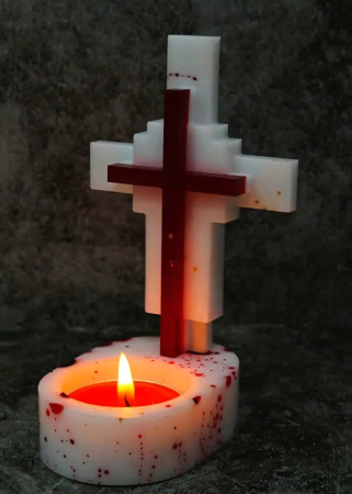 Suport din marmura cu lumanare decorativa - tip candela [5]