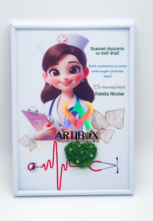 Licheni naturali stabilizati - Tablou cu licheni naturali - Apreciere Asistenta, Cadouri de multumire